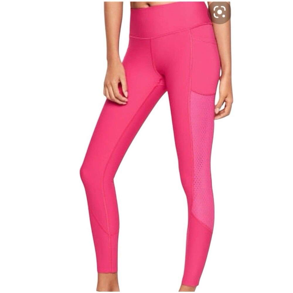 Victoria Secret Total Knockout Leggings S Ankle Sport Tight Barbie Pink POCKETS
